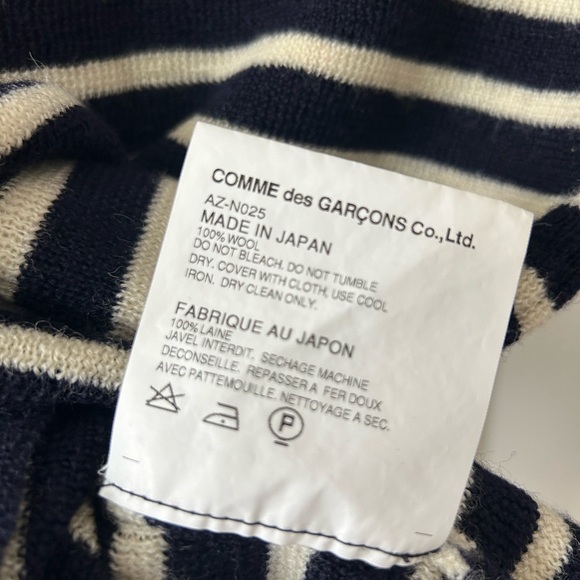 Comme des garçons PLAY 100% wool made in Japan striped sweater - Picture 4 of 5